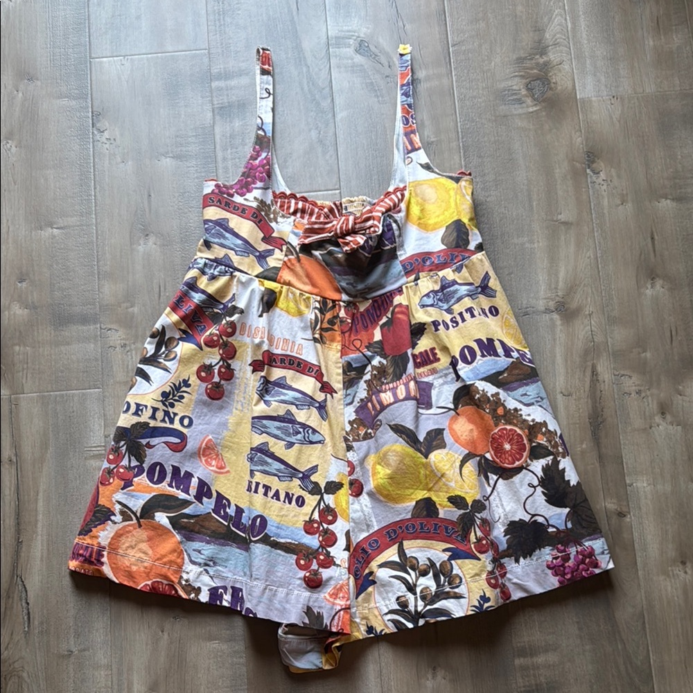 Maeve Sardine Italy Positano Fruit Print Romper